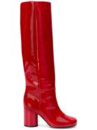 Maison Margiela Patent Knee High Boots - Red