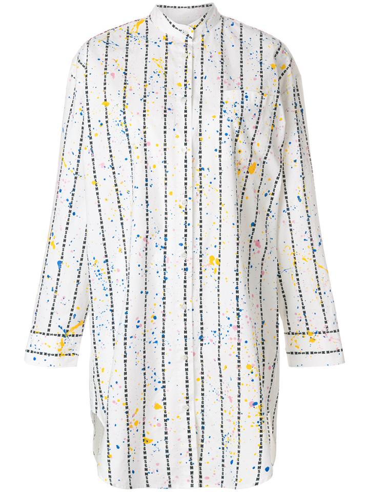 Msgm Splash Print Shirt - White