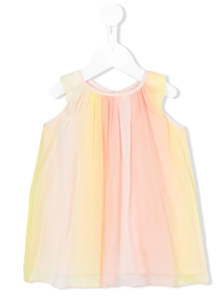 Chloé Kids Silk-georgette Dress, Infant Girl's, Size: 9 Mth, Yellow/orange