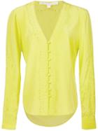 Veronica Beard Embroidered Shirt, Women's, Size: 4, Yellow/orange, Silk