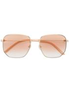 Gucci Eyewear Rectangular Frame Sunglasses - Metallic
