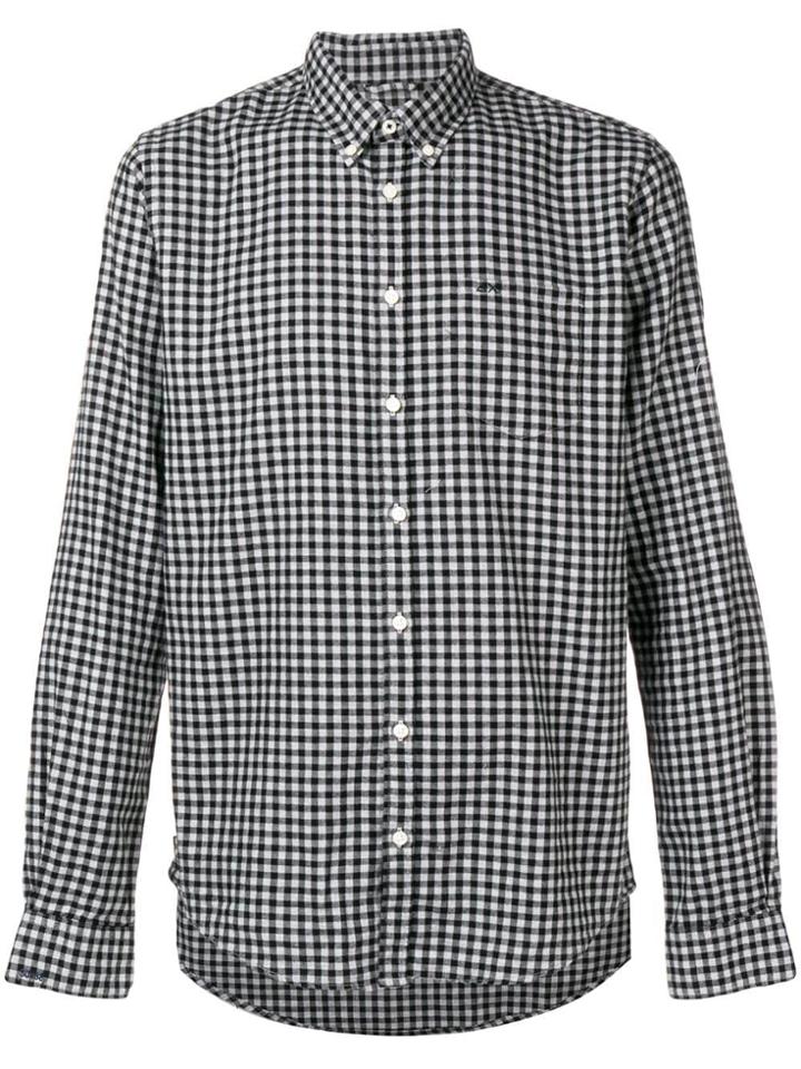 Sun 68 Checked Button-down Shirt - Black