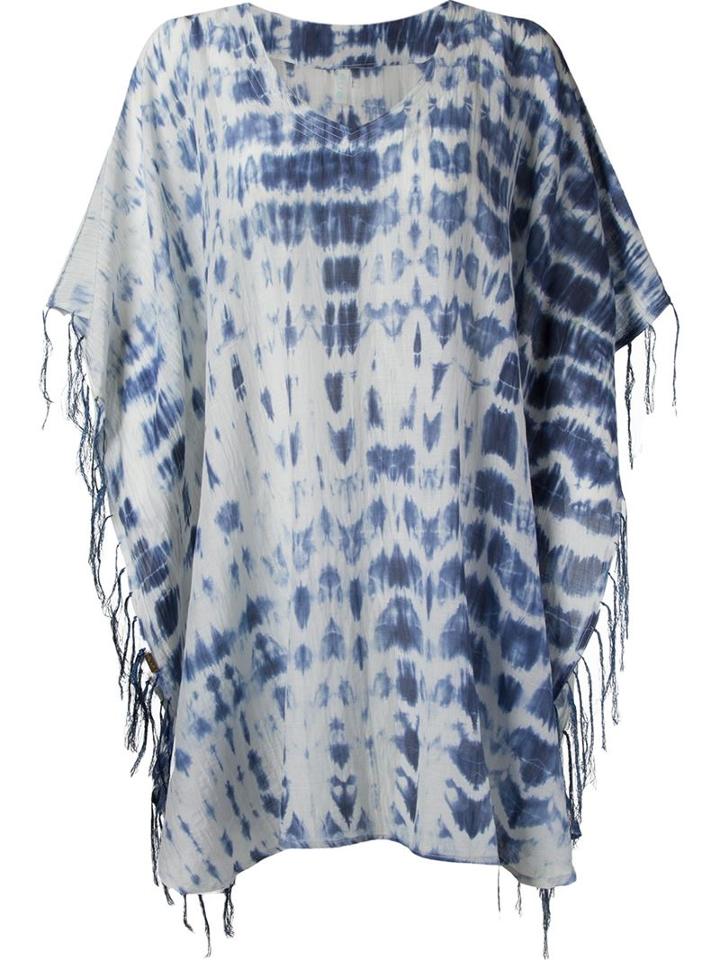 Sub Printed Kaftan, Women's, Blue, Silk/cotton