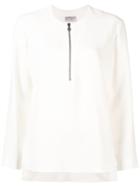 Alberto Biani Zipped Front Flared Blouse - Neutrals