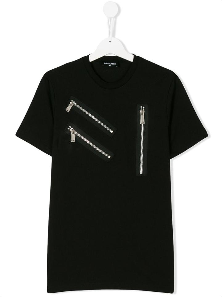 Dsquared2 Kids Teen Zip Detail T-shirt - Unavailable
