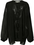 Veronique Branquinho Sheer Silk Blouse, Women's, Size: 42, Black, Silk