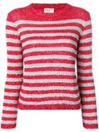 Saint Laurent Rhinestone-decorated Sailor Top - Red