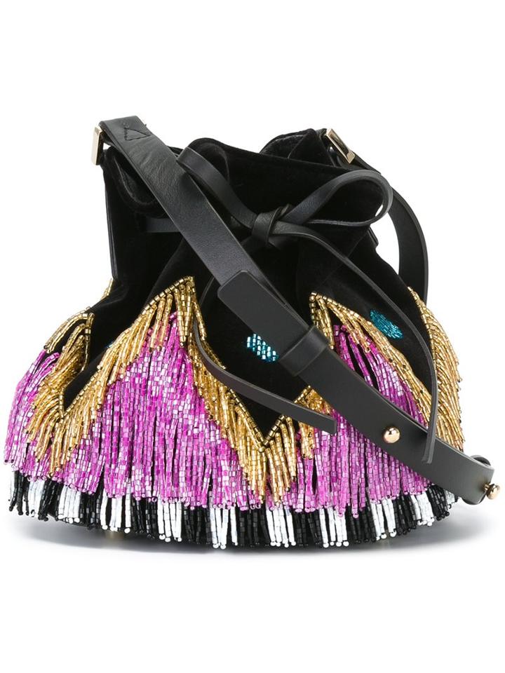 Les Petits Joueurs Mini 'daleah' Fringed Bucket Bag