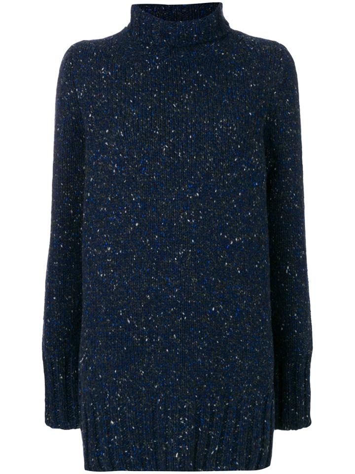 The Row Speckled Mock Neck Jumper - Blue