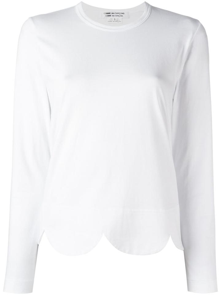 Comme Des Garçons Comme Des Garçons Scallop Hem T-shirt, Women's, Size: Small, White, Cotton