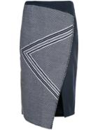 Voz Asymmetric Pattern Skirt - Blue