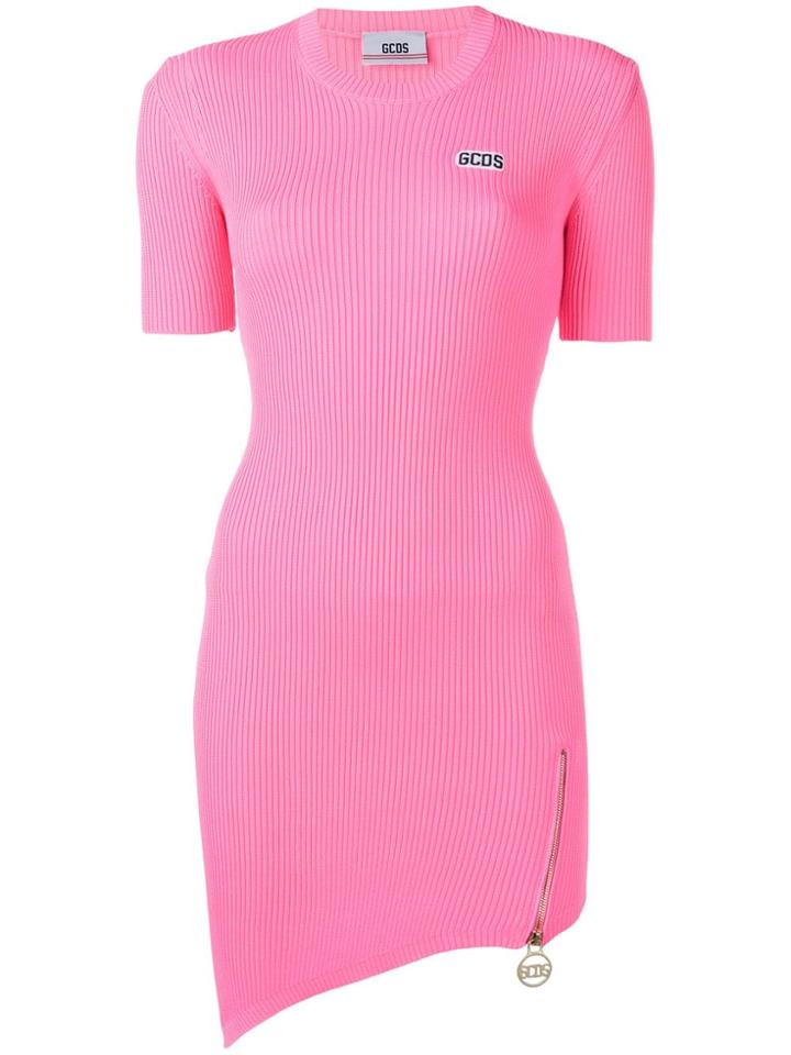Gcds Ribbed Fitted Dress - Pink