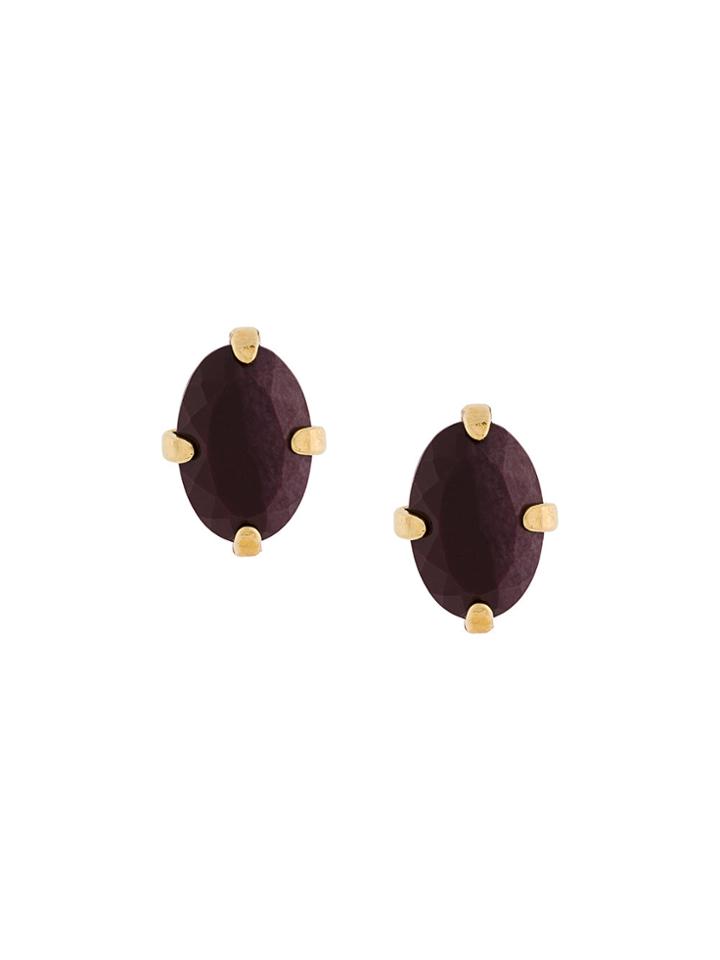 Wouters & Hendrix Curiosities Red Jasper Stud Earrings - Pink & Purple