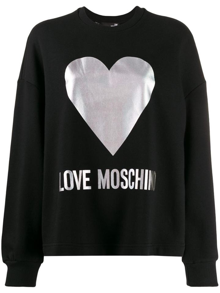 Love Moschino Foil Heart Print Sweatshirt - Black