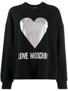 Love Moschino Foil Heart Print Sweatshirt - Black