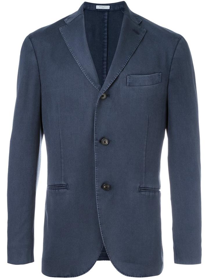 Boglioli Three Button Blazer, Men's, Size: 52, Blue, Cupro/wool