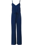 Frame Denim Polka Dot Print Jumpsuit, Women's, Size: Xs, Blue, Silk