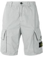 Stone Island - Cargo Pocket Shorts - Men - Cotton - L, Grey, Cotton