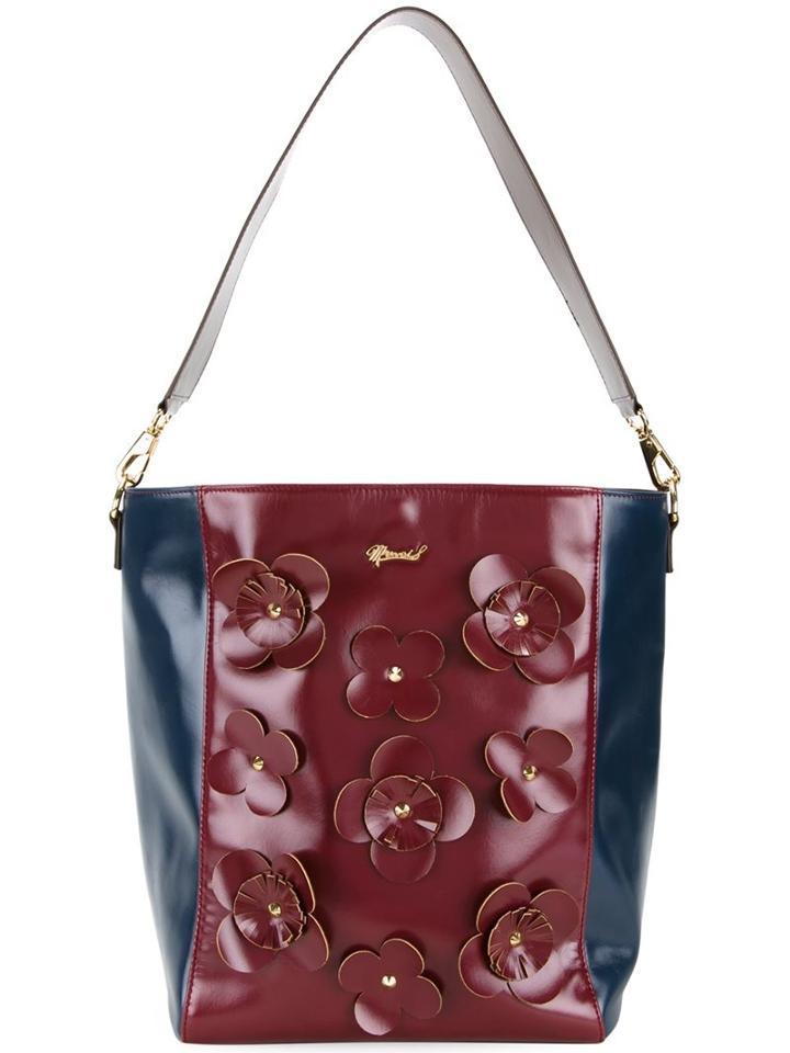 Muveil Flower Appliqué Shoulder Bag, Women's, Red