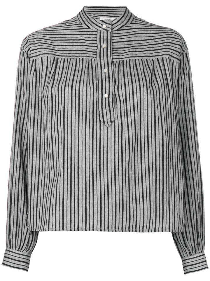 Isabel Marant Étoile - Étoile Striped Blouse - Women - Cotton - 40, Grey, Cotton