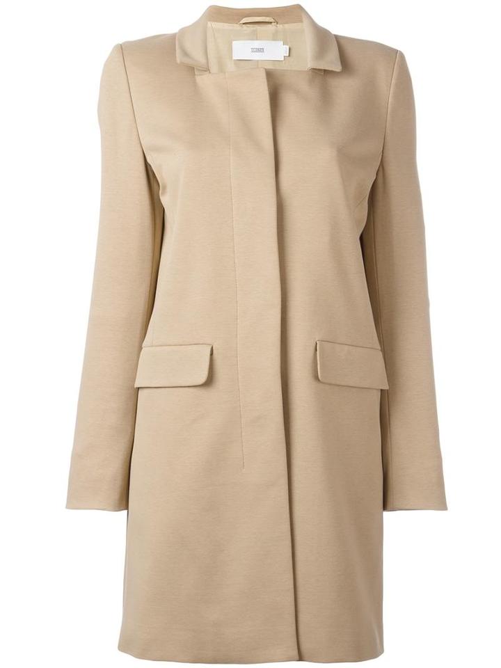 Closed Square Neck Coat, Women's, Size: Xs, Nude/neutrals, Cotton