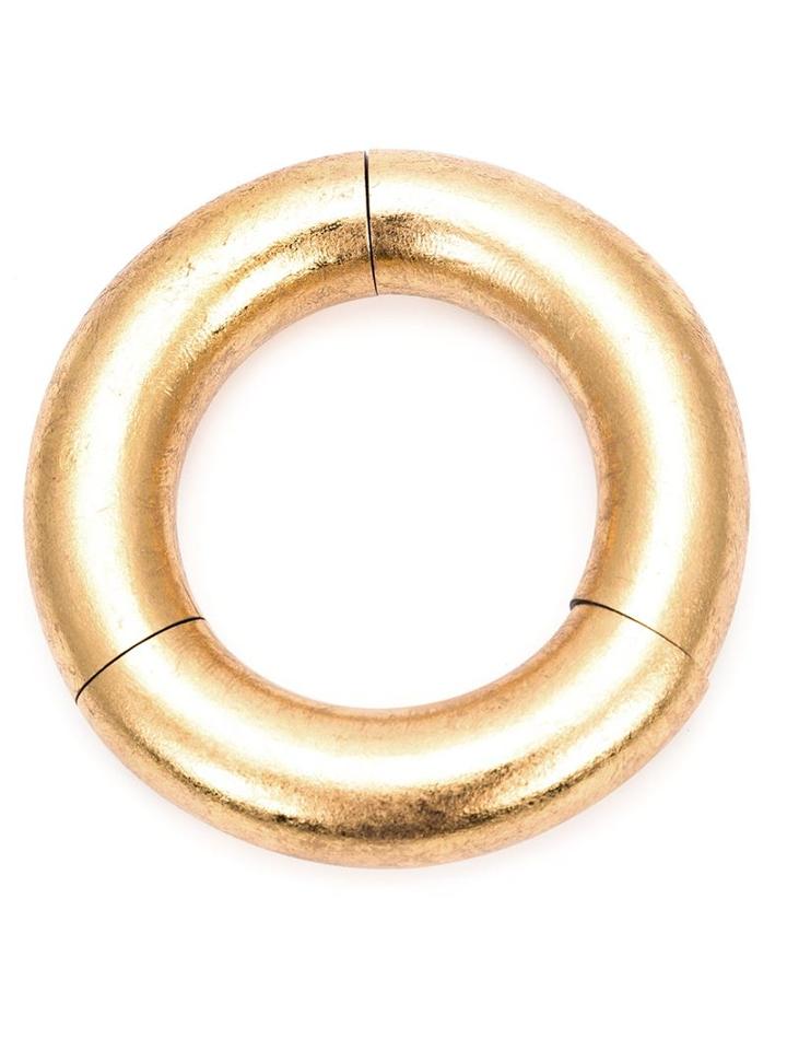 Monies Large Tri Sectional Bracelet, Women's, Metallic, Wood/spandex/elastane