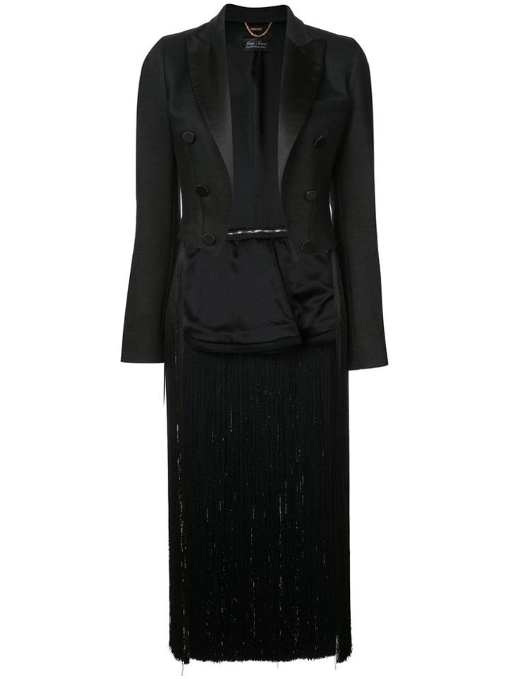 Adam Lippes Fringed Tuxedo Jacket - Black