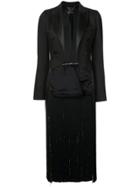 Adam Lippes Fringed Tuxedo Jacket - Black