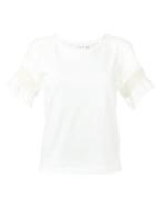See By Chloé - Lace-sleeve T-shirt - Women - Cotton - M, Women's, White, Cotton