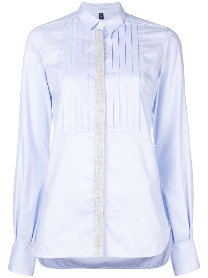 Eleventy Fitted Long-sleeved Shirt - Blue