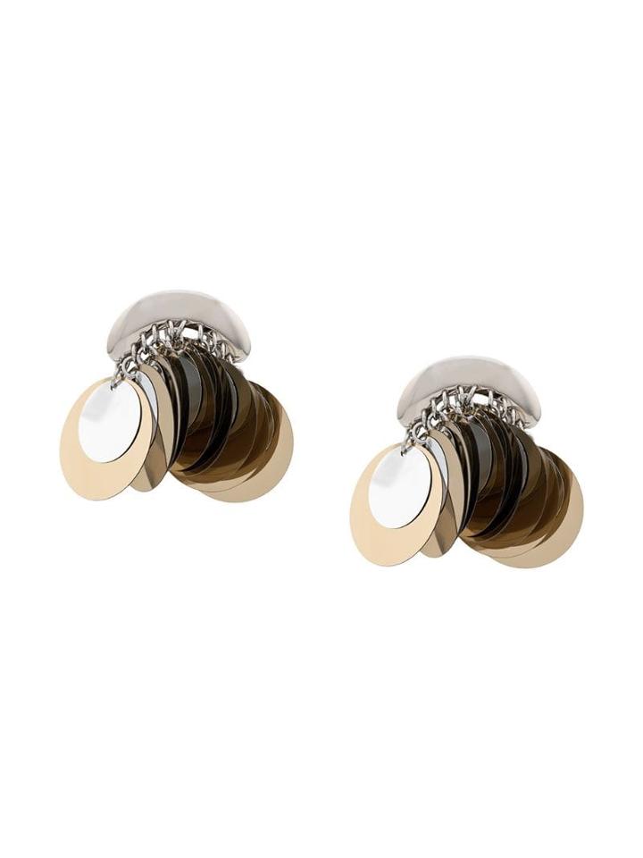 Paco Rabanne Metallic Disc Drop Earrings - Gold