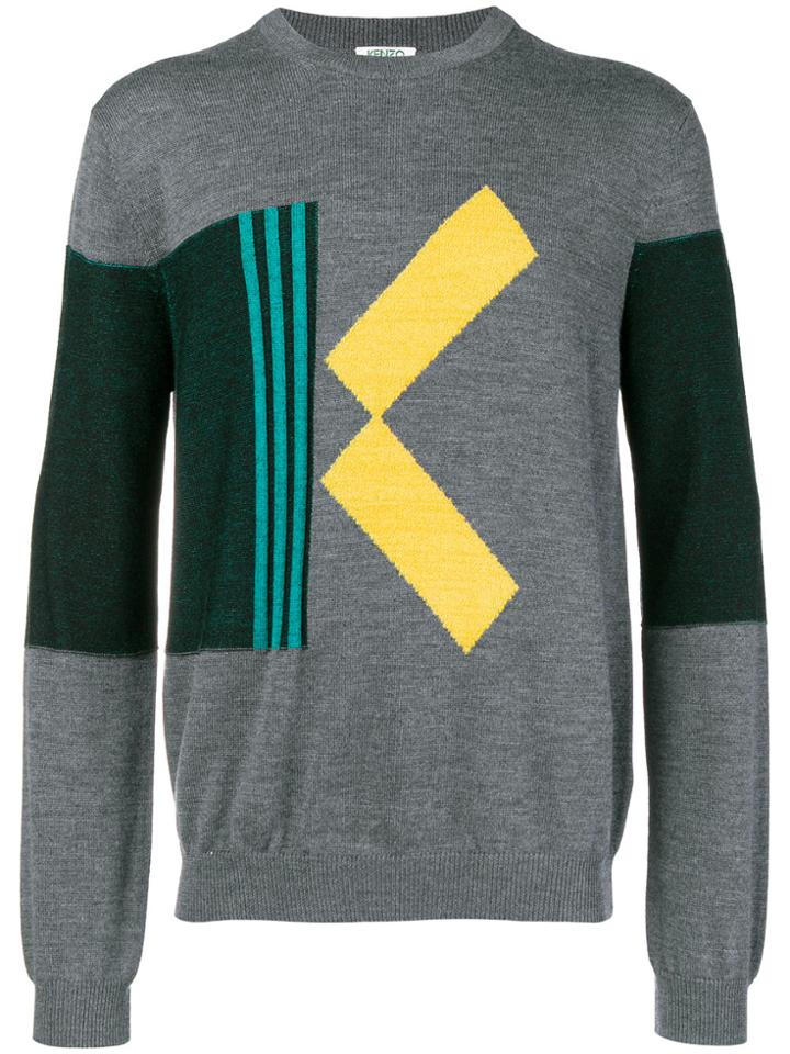 Kenzo Logo Printed Sweatshirt - Grey