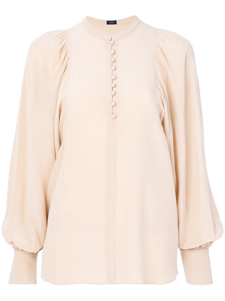 Joseph Puffy Sleeves Buttoned Blouse - Nude & Neutrals
