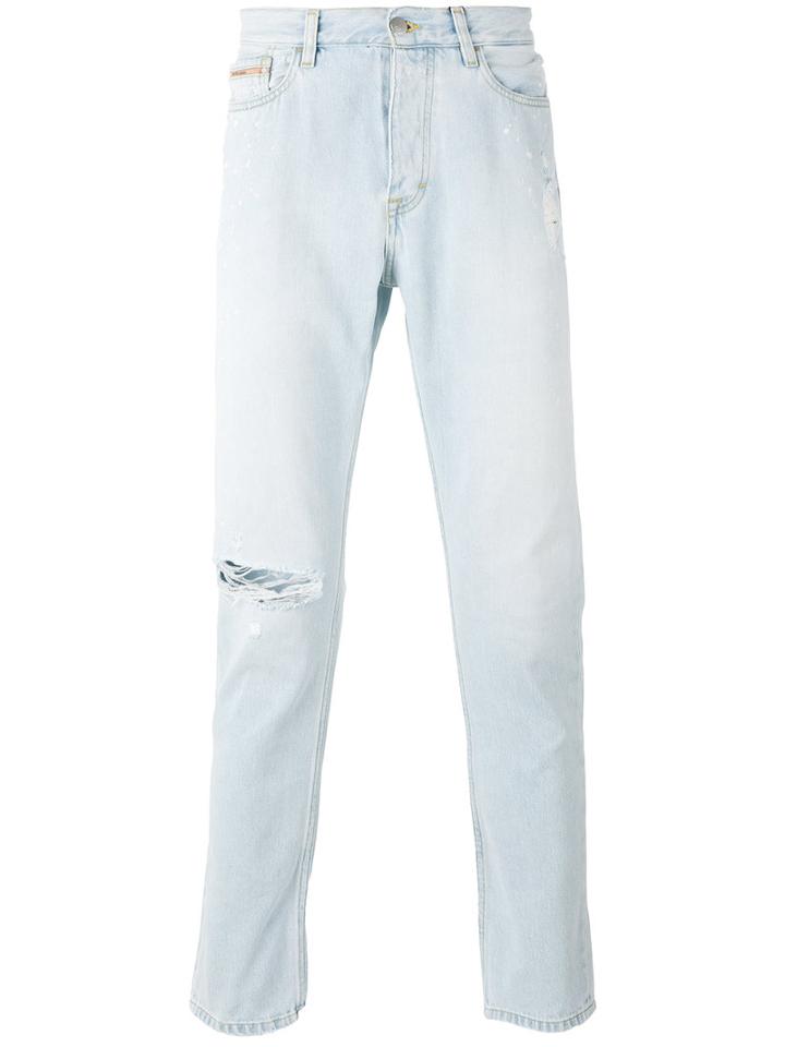 Calvin Klein Jeans - Distressed Slim-fit Jeans - Men - Cotton - 36, Blue, Cotton