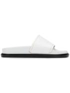 Mm6 Maison Margiela Embossed Logo Slides - White