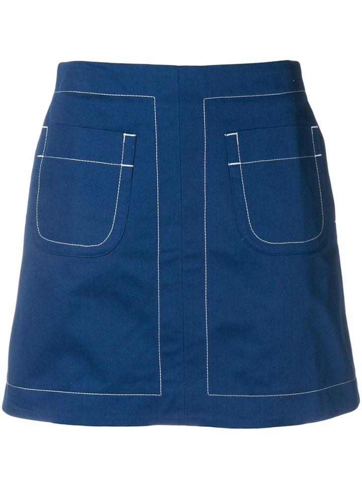 Maison Kitsuné Fitted Mini Skirt - Blue