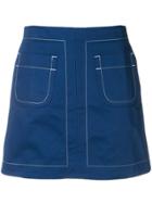 Maison Kitsuné Fitted Mini Skirt - Blue