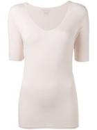 Majestic Filatures - V-neck Slim-fit Blouse - Women - Spandex/elastane/viscose - 2, Pink/purple, Spandex/elastane/viscose
