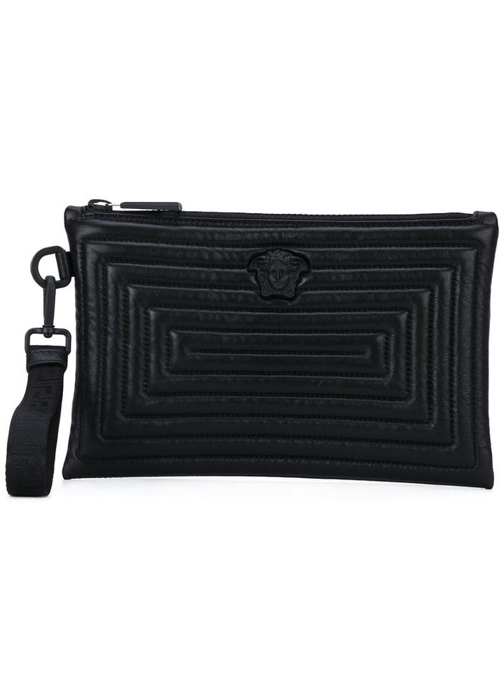 Versace - Quilted Clutch Bag - Men - Cotton/leather - One Size, Black, Cotton/leather