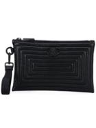 Versace - Quilted Clutch Bag - Men - Cotton/leather - One Size, Black, Cotton/leather