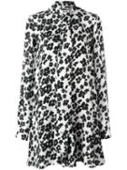 Mcq Alexander Mcqueen Japanese Flower Print Dress, Women's, Size: 38, Black, Silk/polyester/spandex/elastane