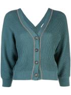 Brunello Cucinelli Ribbed Knitted Cardigan - Green