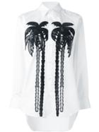Dsquared2 Palm Tree Shirt, Women's, Size: 42, White, Cotton/polyester/polyamide