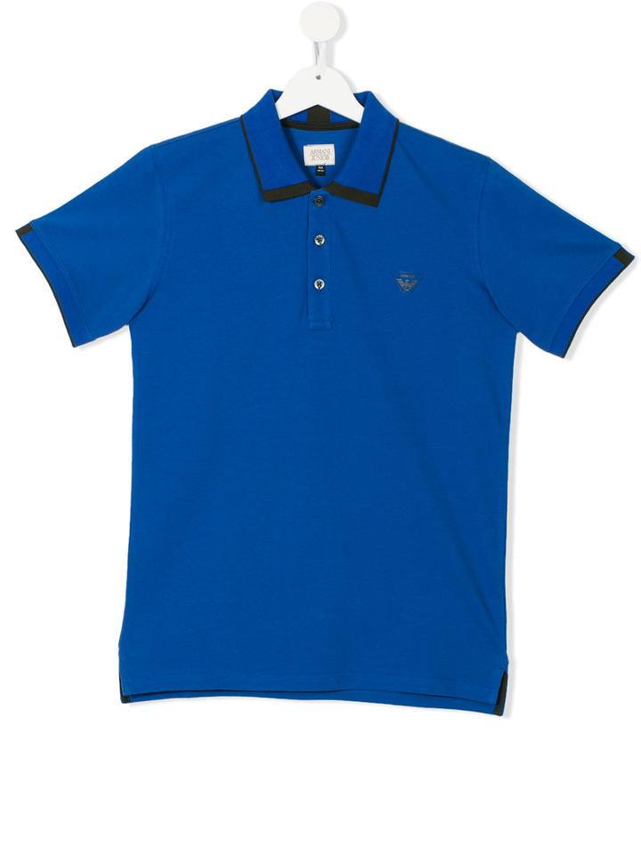 Armani Junior - Teen Logo Polo Shirt - Kids - Cotton - 16 Yrs, Blue