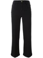 Frame Denim Cropped Trousers, Women's, Size: 28, Black, Cotton/polyester/spandex/elastane