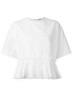 Msgm - Ruffled Waist T-shirt - Women - Cotton/polyester - 42, Women's, White, Cotton/polyester