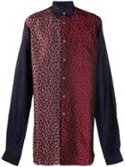 Comme Des Garçons Homme Plus Leopard Print Panelled Long-line Shirt -