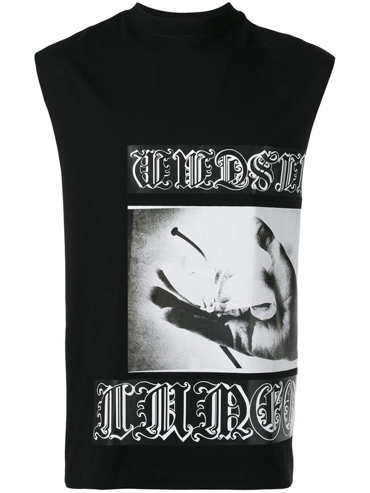 Mcq Alexander Mcqueen Printed Tank Top, Men's, Size: Small, Black, Cotton