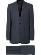 Burberry Classic Fit Windowpane Check Wool Suit - Blue
