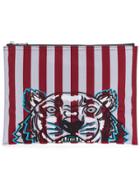 Kenzo Tiger Striped Clutch - Red